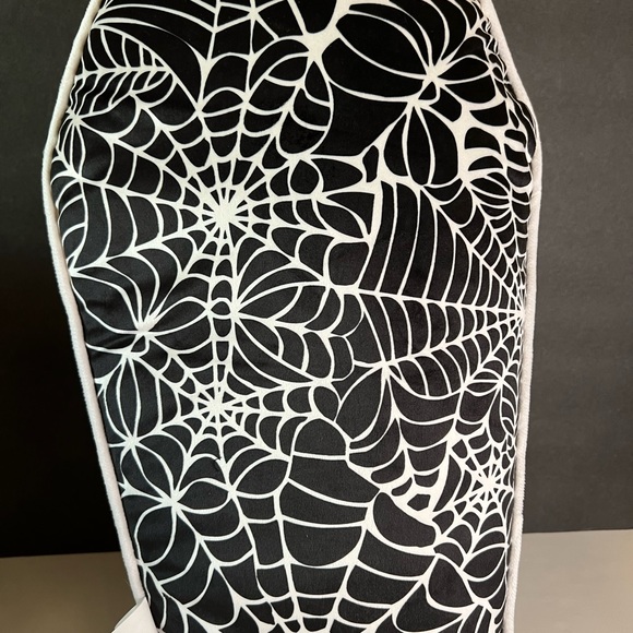 Halloween Glow in the Dark Coffin Throw Pillow Enter if you Dare Skeleton Hands - Picture 2 of 12